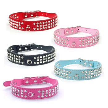 Pet Accessories 3 Rows Rhinestone PU Leather Pet Dog Collar for Small Medium Large Dogs Neck Strap Adjustable Safe Puppy Collar
Pet Accessories 3 Rows Rhinestone PU Leather Pet Dog Collar for Small Medium Large Dogs Neck Strap Adjustable Safe Puppy Collar