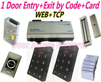 1 Door 2 Way Password+Card Control Panel with Web IP/Web Browser Controller+1 pcs Magnetic lock+2 pcs Pin-code Reader/EM card
1 Door 2 Way Password+Card Control Panel with Web IP/Web Browser Controller+1 pcs Magnetic lock+2 pcs Pin-code Reader/EM card