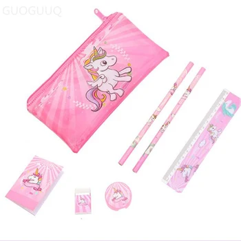 Cartoon Unicorn pencil case for girls Cute stationery set pen bag with ruler eraser Kids gift Office School Supplies zakka
Cartoon Unicorn pencil case for girls Cute stationery set pen bag with ruler eraser Kids gift Office School Supplies zakka