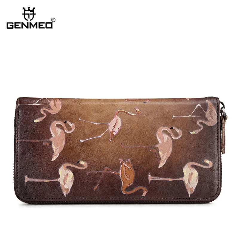 GENMEO New Genuine Leather 3D Flamingo Bird Wallet Women Cowhide Clutch Bag Vintage Brown Female Coin Purse Bolsa Feminina 
GENMEO New Genuine Leather 3D Flamingo Bird Wallet Women Cowhide Clutch Bag Vintage Brown Female Coin Purse Bolsa Feminina