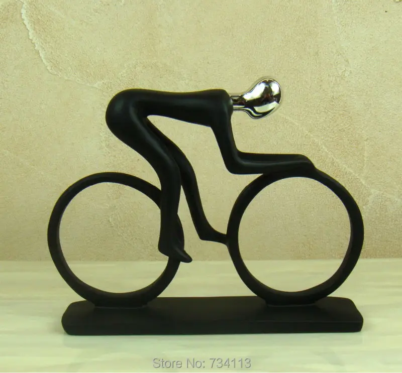 

Handmade Resin Bike Racing Statue Abstract Bicycle Rider Sculpture Competition Sports Prize Souvenir Decoration Craft Ornament