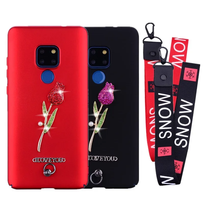 Ультратонкий матовый чехол для ПК Huawei mate 20 pro lite розовый с ремешком p20 p30 nova 3i 4 2i 3e