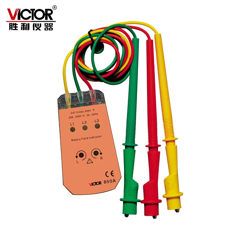 VICTOR VC850A 3 Phase Sequence Rotation Indicator Tester 200~480V Checker Meter LED+Buzzer
VICTOR VC850A 3 Phase Sequence Rotation Indicator Tester 200~480V Checker Meter LED+Buzzer