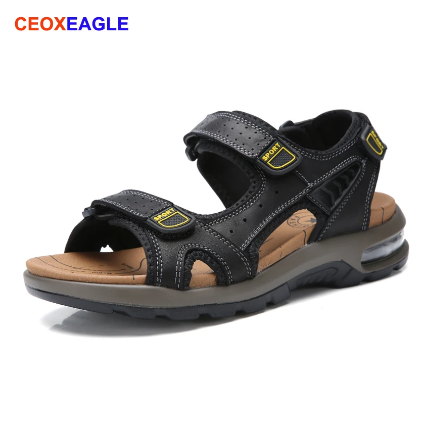Brand Men Genuine Leather Sandals Air Outsole Man Summer Outdoor Breathable Shoes Roman Beach Open Toe Sandals Big Sizes 38-46#
Brand Men Genuine Leather Sandals Air Outsole Man Summer Outdoor Breathable Shoes Roman Beach Open Toe Sandals Big Sizes 38-46#