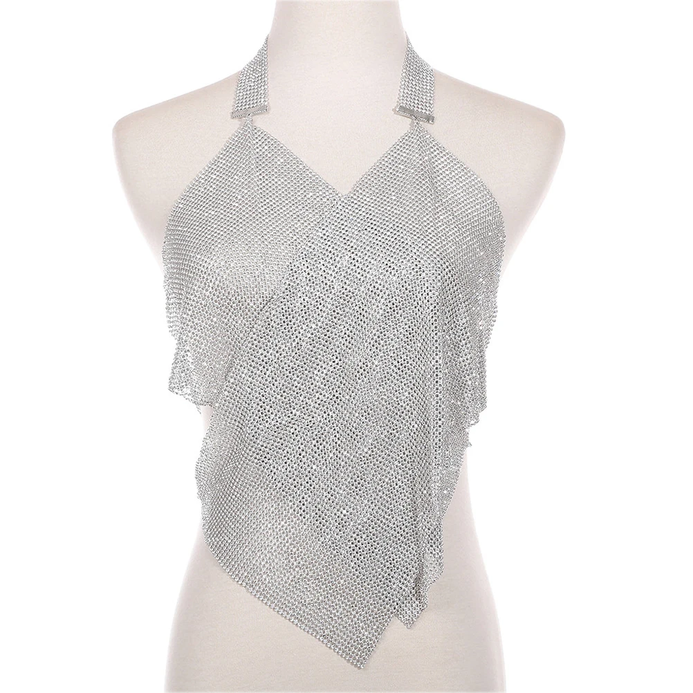 PIXNOR Sexy Shiny Sleeveless Jewelery V-Neck Halter Top Backless Body Chain With Sequins Tank Vest Jewelry for Women Decor
PIXNOR Sexy Shiny Sleeveless Jewelery V-Neck Halter Top Backless Body Chain With Sequins Tank Vest Jewelry for Women Decor