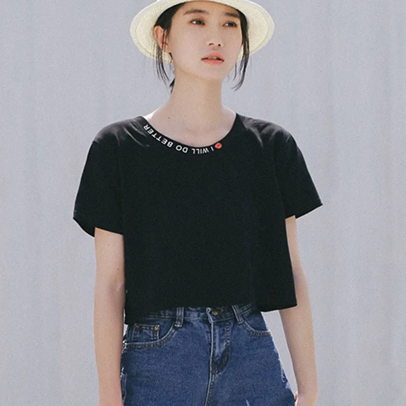 Harajuku Women Korean I WILL DO BETTER Letters Print T shirt Casual Loose Crop Tops Female T-shirt Fashion Short Sleeve T Shirts
Harajuku Women Korean I WILL DO BETTER Letters Print T shirt Casual Loose Crop Tops Female T-shirt Fashion Short Sleeve T Shirts