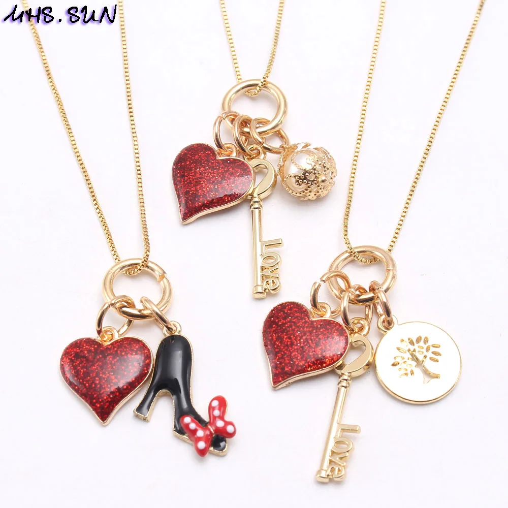 MHS.SUN Girls Kids Heart/Key/High Heels Pendant Necklace For Child Valentine's Day Jewelry Long Chain Charming Pendant Necklace
MHS.SUN Girls Kids Heart/Key/High Heels Pendant Necklace For Child Valentine's Day Jewelry Long Chain Charming Pendant Necklace