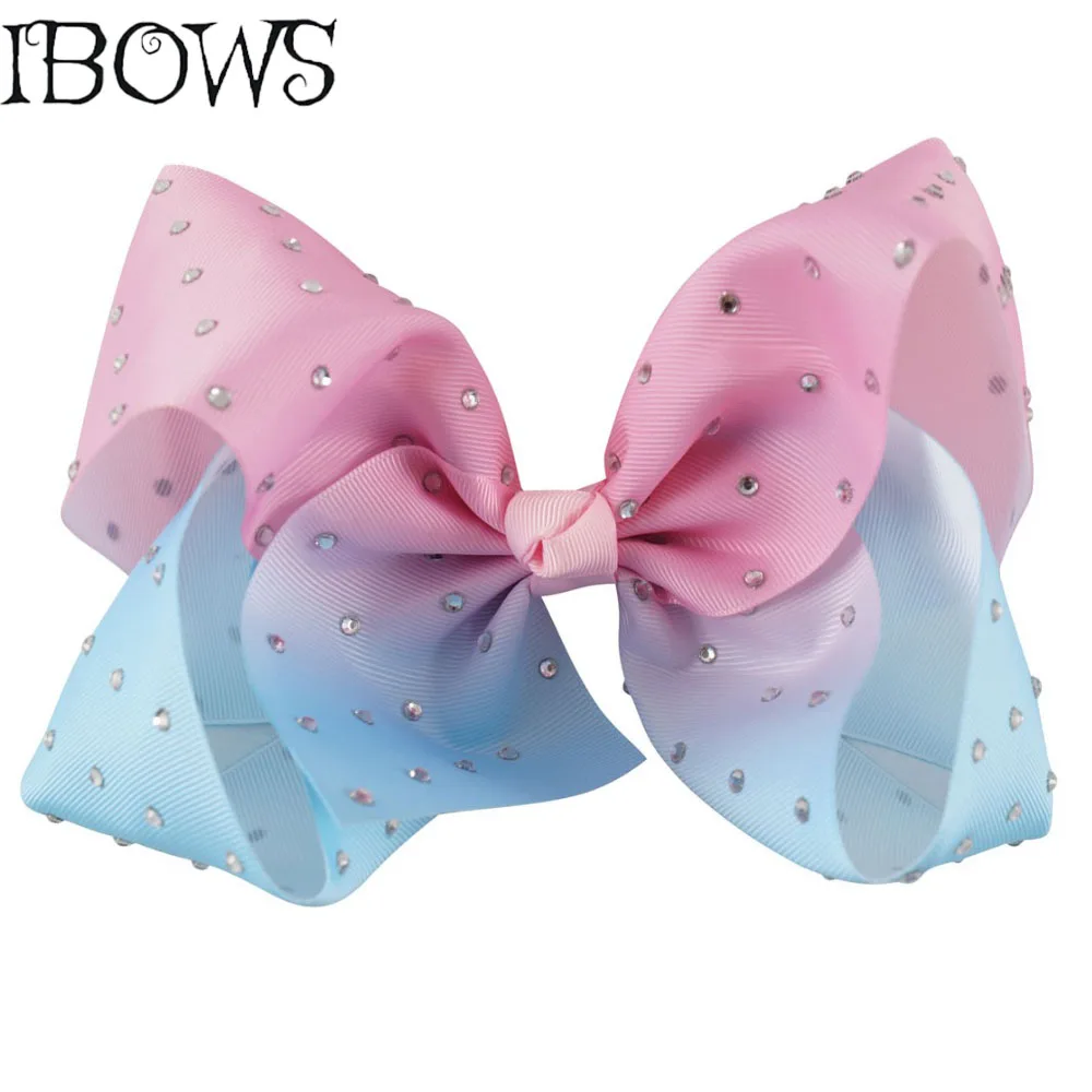 7'' Pink Blue Rhinestone Ribbon Hair Bow With Alligator Clip For Girls Kid Bling Diamond Hairpins Headwear Hair Accessories
7'' Pink Blue Rhinestone Ribbon Hair Bow With Alligator Clip For Girls Kid Bling Diamond Hairpins Headwear Hair Accessories