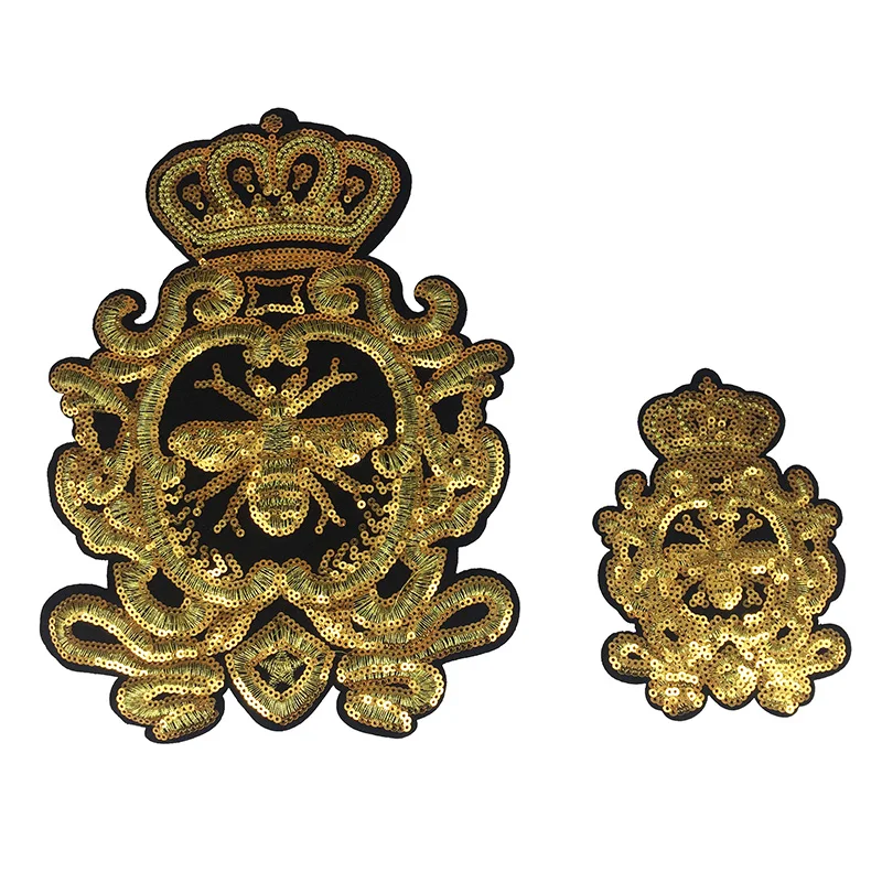 1Pcs Big Small Gold Bee Crown Sequins Patches for Clothes Sew on Stickers Applique DIY Clothing LSHB858
1Pcs Big Small Gold Bee Crown Sequins Patches for Clothes Sew on Stickers Applique DIY Clothing LSHB858