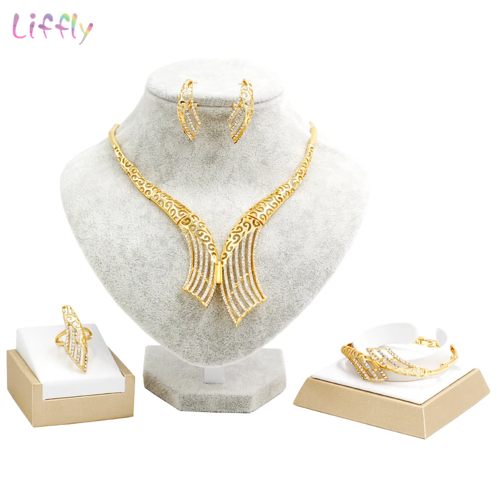 Liffly Dubai Gold Jewelry Sets for Women Cubic Zirconia Bridal Gift Fashion Women Jewellery Necklace Indian Wedding Jewelry Set
Liffly Dubai Gold Jewelry Sets for Women Cubic Zirconia Bridal Gift Fashion Women Jewellery Necklace Indian Wedding Jewelry Set