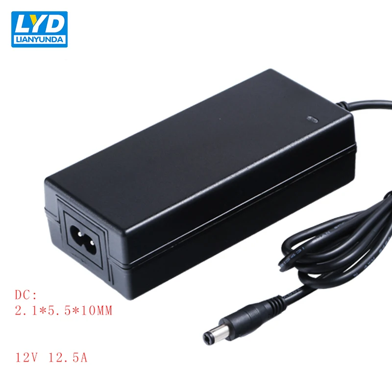 12V/12.5A 5.5mm*2.1mm AC-DC Power Adapter For Electrical Equipment Switching Adapter Black Switching For LED Strip Light
12V/12.5A 5.5mm*2.1mm AC-DC Power Adapter For Electrical Equipment Switching Adapter Black Switching For LED Strip Light