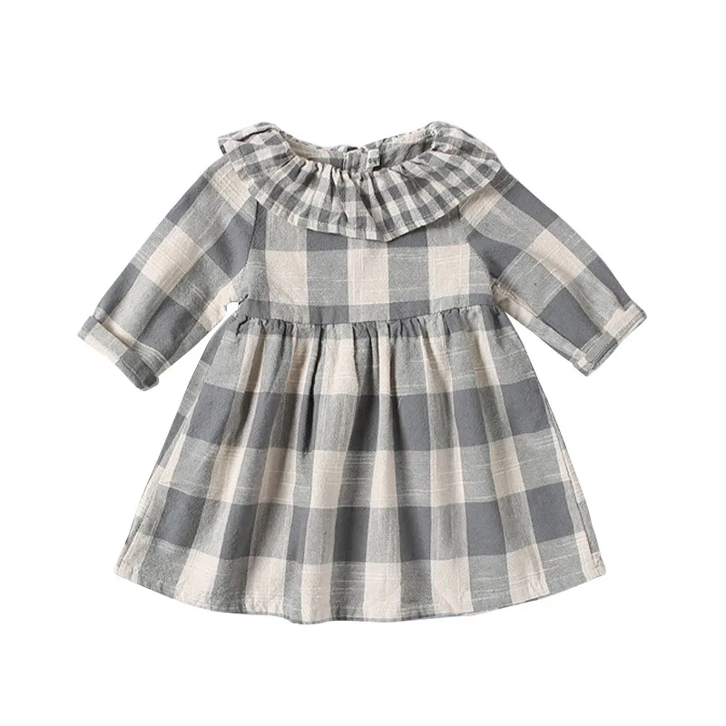 Girls Dresses 2018 New Autumn College Winds Style Girls Clothing Long Sleeve Lapel Lattice Pattern Children Kids Princess Dress
Girls Dresses 2018 New Autumn College Winds Style Girls Clothing Long Sleeve Lapel Lattice Pattern Children Kids Princess Dress