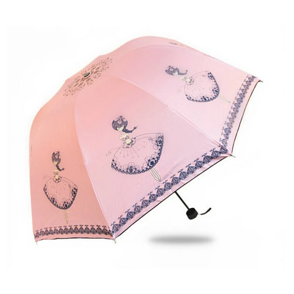 Black Vinyl UV Protective Sun Umbrella Princess Series Three Folding Rain Umbrella
Black Vinyl UV Protective Sun Umbrella Princess Series Three Folding Rain Umbrella