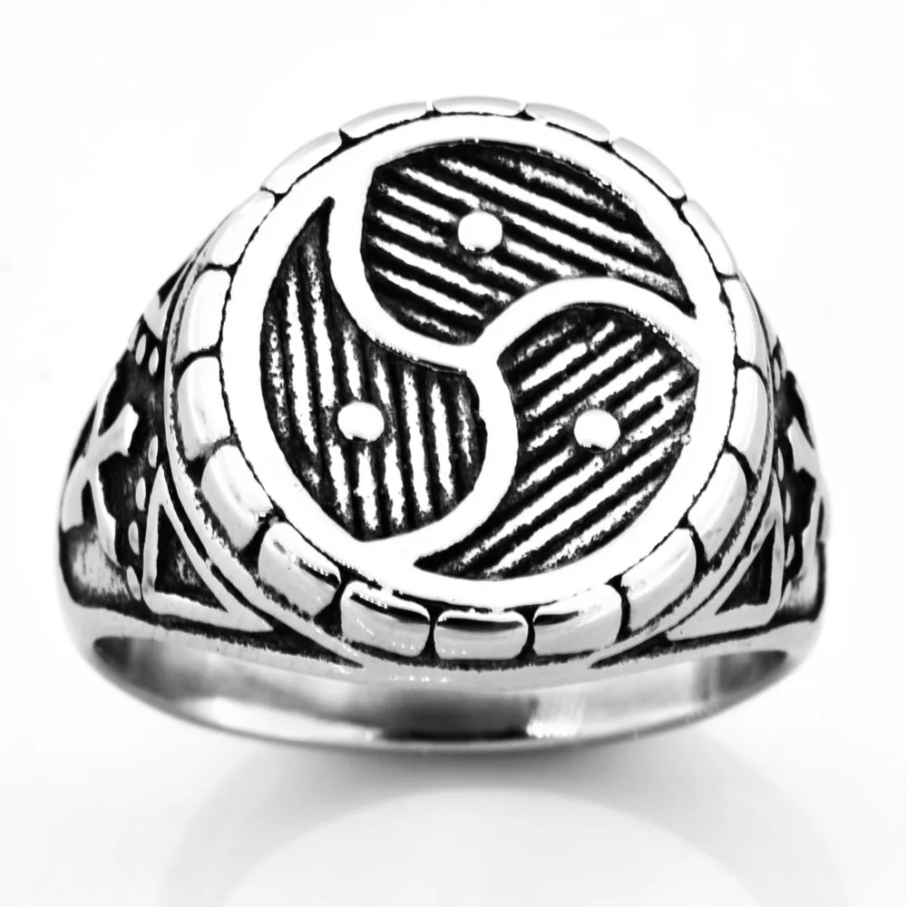 FANSSTEEL Stainless steel jewelry cross TRIAD TRISKELE IRELAND swirl wind wheel ring FSR20W54
FANSSTEEL Stainless steel jewelry cross TRIAD TRISKELE IRELAND swirl wind wheel ring FSR20W54