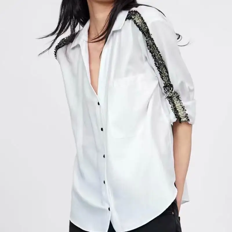 2018 za women's causal office lady shirts loose women blouses blusa female print OVERSIZED BLOUSE WITH PEARL BEAD shorts
2018 za women's causal office lady shirts loose women blouses blusa female print OVERSIZED BLOUSE WITH PEARL BEAD shorts