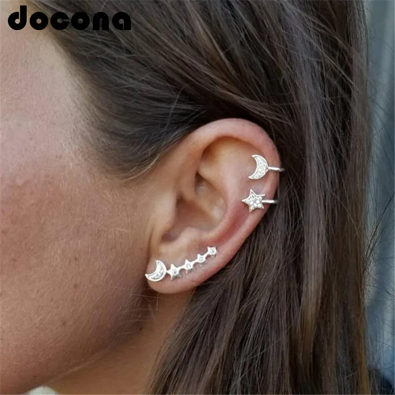 Docona3pc Fashion Boho Crystal Moon Climbing Stud Earrings Sets for Women Pendientes Piercing Earring Gold Brincos Femme 6181
Docona3pc Fashion Boho Crystal Moon Climbing Stud Earrings Sets for Women Pendientes Piercing Earring Gold Brincos Femme 6181