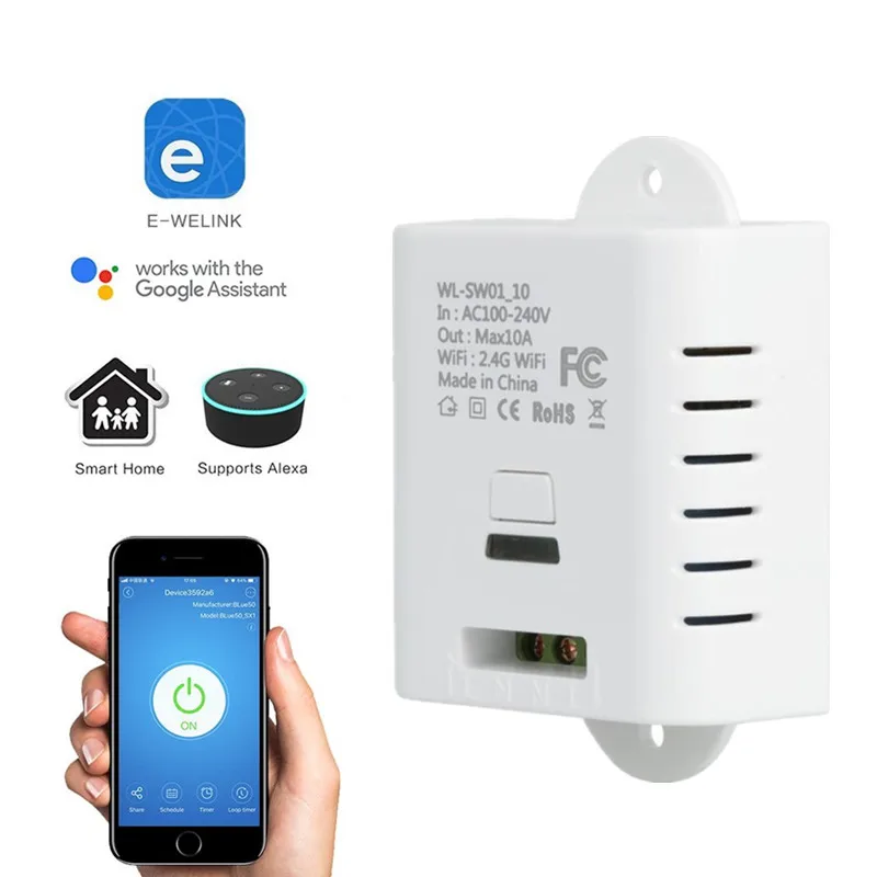 Wifi Switch Relay DIY Module AC 220V 110v Wireless Wi-fi Light Timer Switch For Home Automation Smart Remote Control
Wifi Switch Relay DIY Module AC 220V 110v Wireless Wi-fi Light Timer Switch For Home Automation Smart Remote Control