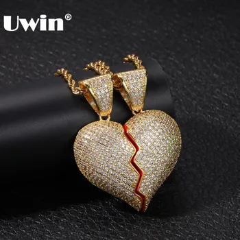 UWIN Magnet Broke Heart Full Iced Out Cubic Zirconia Pendant Necklace Silver Color Fashion Hiphop Couple Gift Jewelry
UWIN Magnet Broke Heart Full Iced Out Cubic Zirconia Pendant Necklace Silver Color Fashion Hiphop Couple Gift Jewelry
