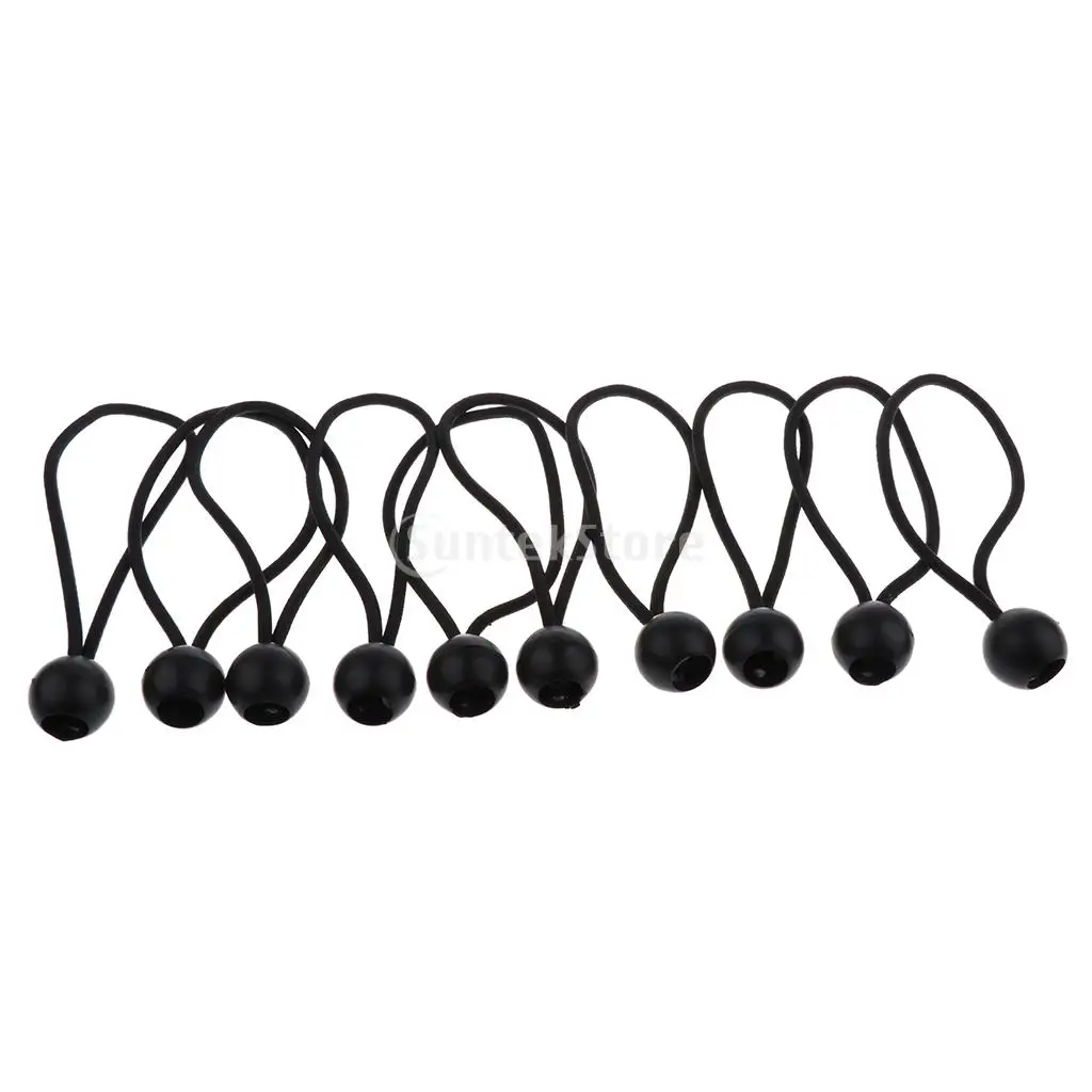 10pcs 162mm 5mm Heavy Duty Ball Bungee Cord Elastic Tie Rope for Securing Canopy Tent Tarp