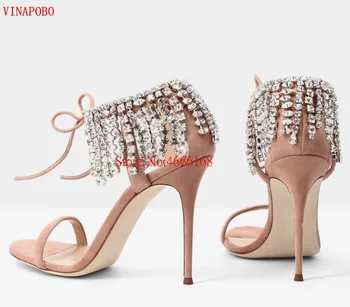 2019 Amazing Crystal Embellished Fringed Suede Slip-On Gladiator Sandals Women Open Toe Stiletto Heels Pumps Women High Heels
2019 Amazing Crystal Embellished Fringed Suede Slip-On Gladiator Sandals Women Open Toe Stiletto Heels Pumps Women High Heels