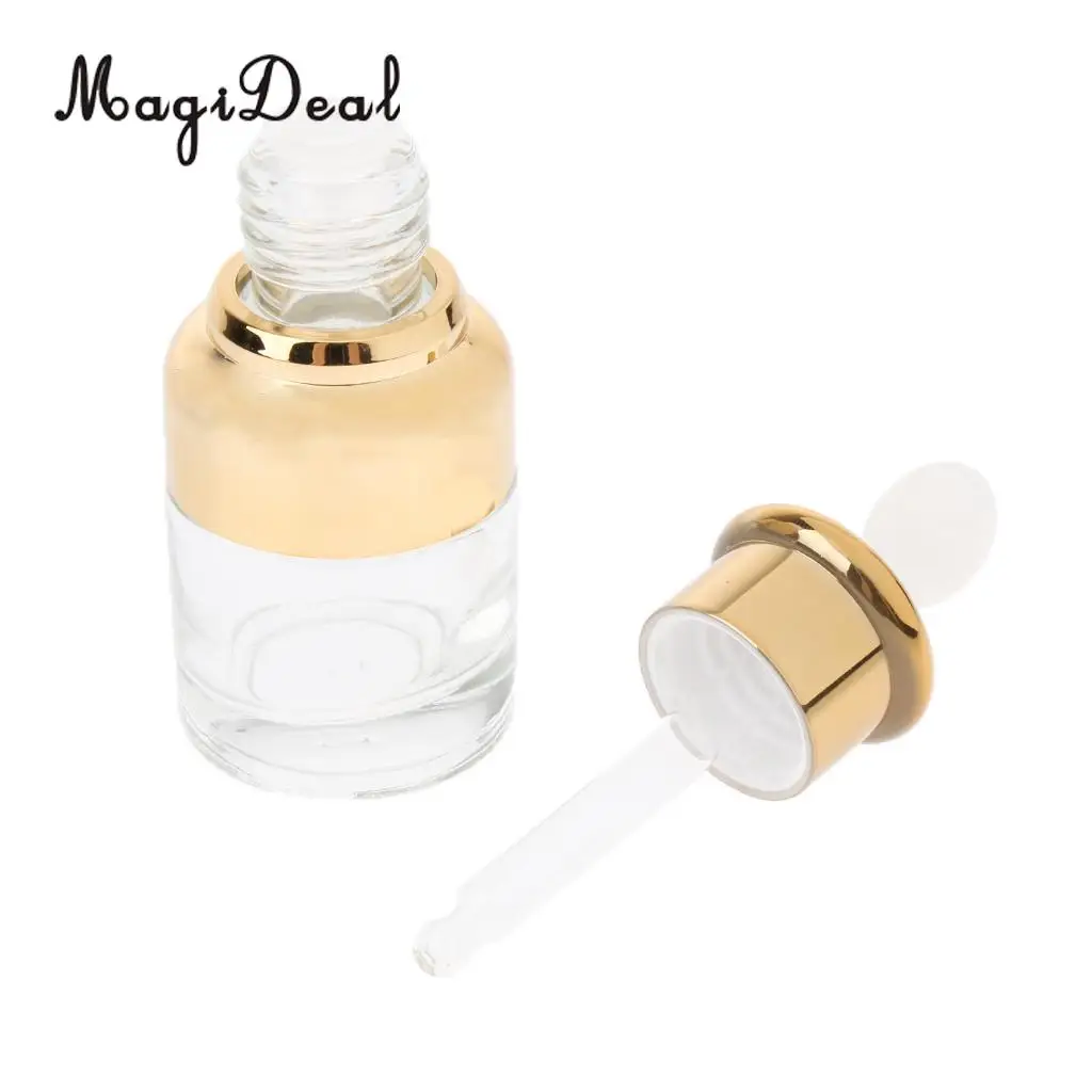 6 Pieces Refillable Empty Glass Pipette Eye Dropper Bottles Essential Oil Makeup Cosmetic Vials - 20ML 30ML 50ML