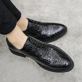 Spring Men's Crocodile Pattern Men's Shoes Pointed Business Dress Shoes England Style Personality Wedding Shoes Free Shipping
Spring Men's Crocodile Pattern Men's Shoes Pointed Business Dress Shoes England Style Personality Wedding Shoes Free Shipping