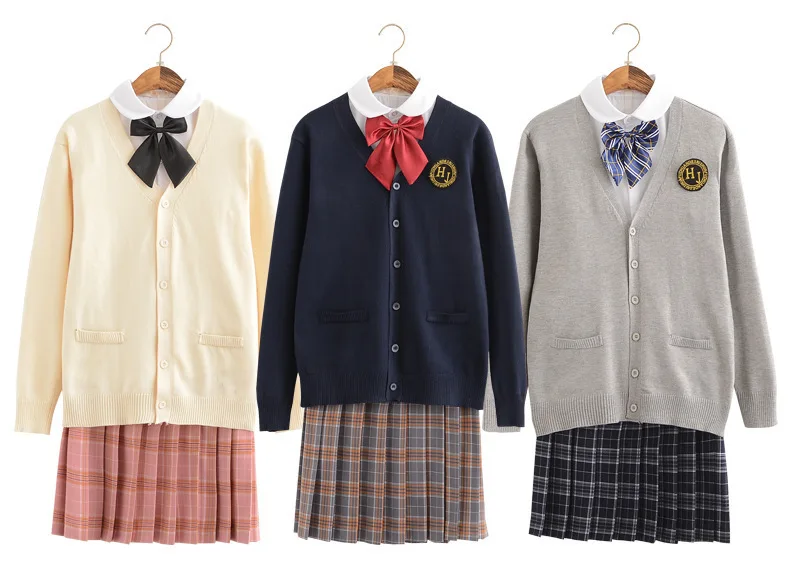 Warm Korean JK Uniform Suits Long Sleeve Autumn Winter Round Collar Shirt Pleated Skirt Knitted Sweater Jacket Students Clothing
Warm Korean JK Uniform Suits Long Sleeve Autumn Winter Round Collar Shirt Pleated Skirt Knitted Sweater Jacket Students Clothing