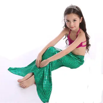 Girls Swimmable Mermaid Tail Swimsuit Swimwear Costume 3PCS Set 2016 summer sleeveless outfits
Girls Swimmable Mermaid Tail Swimsuit Swimwear Costume 3PCS Set 2016 summer sleeveless outfits