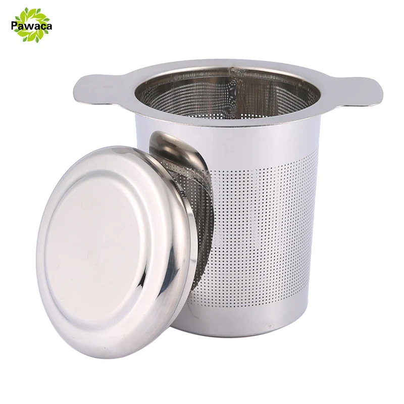 Pawaca Stainless Steel Mesh Tea Infuser Strainer Reusable Tea Filter Mug with Lid and Double Handles for Loose Leaf Grain Teapot
Pawaca Stainless Steel Mesh Tea Infuser Strainer Reusable Tea Filter Mug with Lid and Double Handles for Loose Leaf Grain Teapot