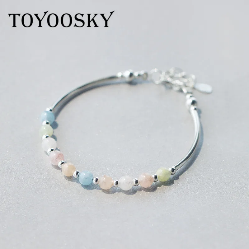 TOYOOSKY Fashion Women 925 Sterling Silver Multicoloured Nature Morganite Stone Bracelet Candy Crystal Bracelets
TOYOOSKY Fashion Women 925 Sterling Silver Multicoloured Nature Morganite Stone Bracelet Candy Crystal Bracelets