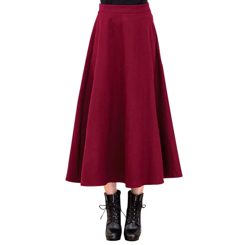 NEW Autumn Winter Women Long Wool Skirt Fashion Vintage Maxi Woolen Skirts Womens Saia Longa Jupe High Waist Pleated Skirt C3831
NEW Autumn Winter Women Long Wool Skirt Fashion Vintage Maxi Woolen Skirts Womens Saia Longa Jupe High Waist Pleated Skirt C3831