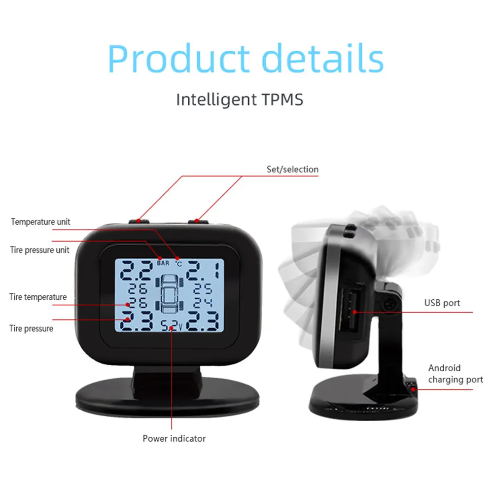 Vehemo tire pressure control system Stable Monitor Controls USB Car Accessories TPMS Screen Digital Low Energy Auto Detector
Vehemo tire pressure control system Stable Monitor Controls USB Car Accessories TPMS Screen Digital Low Energy Auto Detector