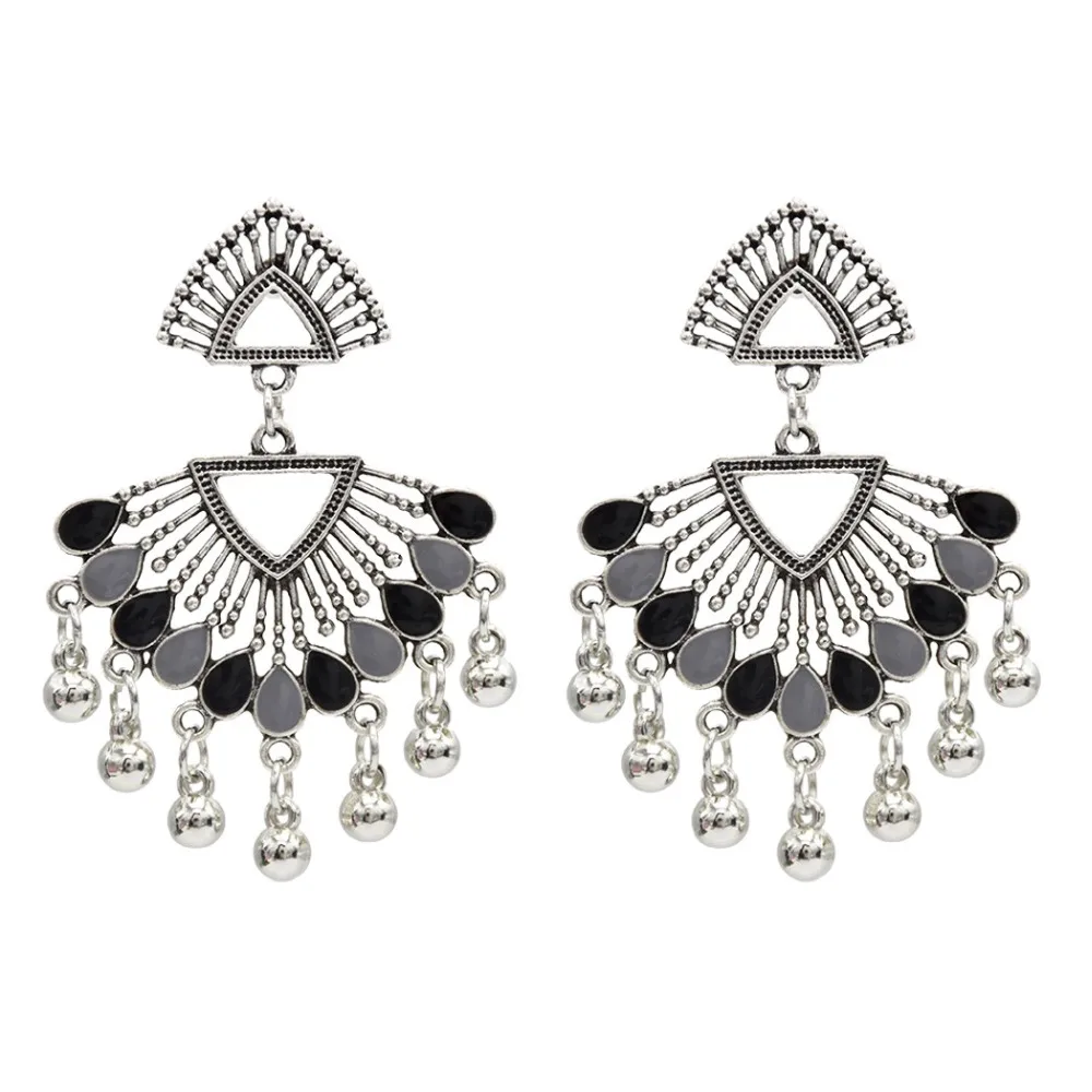 SANYU Gypsy Vintage Silver Enamel Boho Chandelier Drop Earrings for Women Jhumka Earrings Bells Statement Thailand India Jewelry
SANYU Gypsy Vintage Silver Enamel Boho Chandelier Drop Earrings for Women Jhumka Earrings Bells Statement Thailand India Jewelry