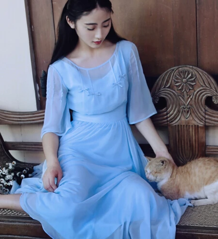 Free Shipping 2016 Summer New Arrival Bowknot Half Sleeve Chiffon Long Dress Sky Blue
Free Shipping 2016 Summer New Arrival Bowknot Half Sleeve Chiffon Long Dress Sky Blue
