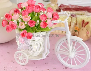 Hot Sale Plastic Rattan Wicker Trycycle Vase Include Artificial Rose Flowers For Wedding Home Decoration Flower Set
Hot Sale Plastic Rattan Wicker Trycycle Vase Include Artificial Rose Flowers For Wedding Home Decoration Flower Set
