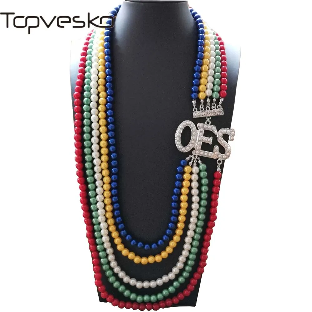 Topvekso African Pearl order of the eastern star Multilayer Statement Jewelry OES Color Long Pearl Necklace
Topvekso African Pearl order of the eastern star Multilayer Statement Jewelry OES Color Long Pearl Necklace
