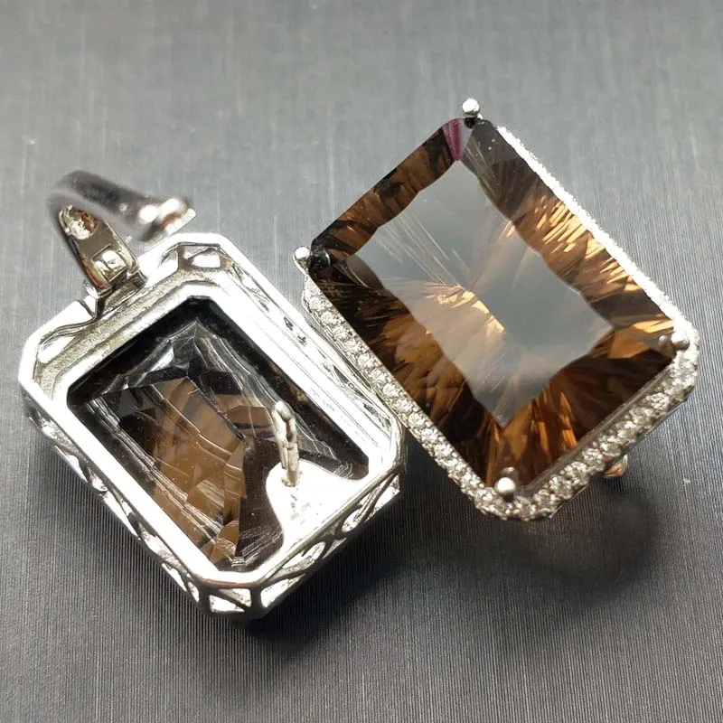 FLZB, Big supper earring 36ct smoky quartz 13*18mm in 925 sterling silver trendy fashion fine jewelry earring for women
FLZB, Big supper earring 36ct smoky quartz 13*18mm in 925 sterling silver trendy fashion fine jewelry earring for women