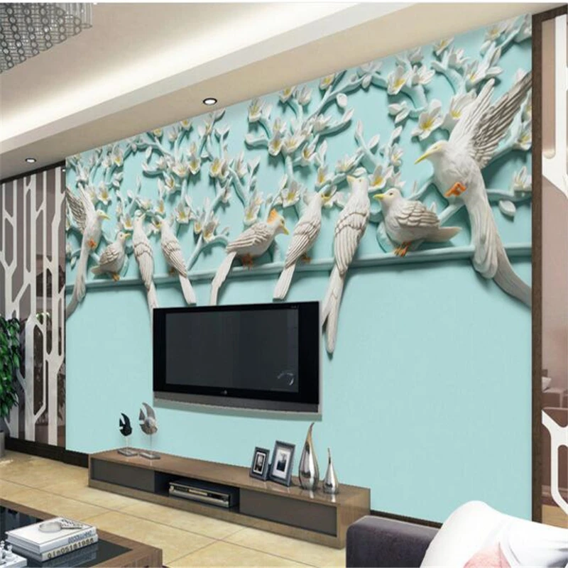 beibehang 3d custom photo wallpaper murals stickers Stereoscopic magnolia flowers and birds relief TV background wall wall
beibehang 3d custom photo wallpaper murals stickers Stereoscopic magnolia flowers and birds relief TV background wall wall