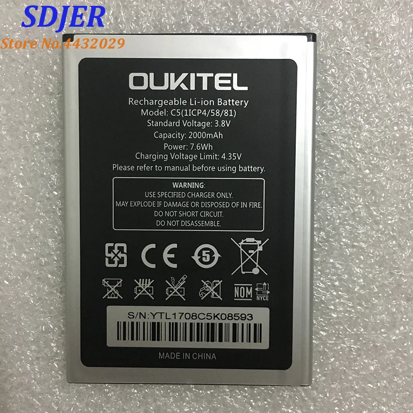 100% New Battery for Oukitel C5 2000mah Special Spare Battery for Oukitel C5 PRO Mobile Phone
100% New Battery for Oukitel C5 2000mah Special Spare Battery for Oukitel C5 PRO Mobile Phone