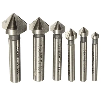 6pcs 90 degree speed drills titanium 3 flute HSS Metals Titanium Three Edge Chamfer Chamfering Drill Bit set Drilling Mill Drill
6pcs 90 degree speed drills titanium 3 flute HSS Metals Titanium Three Edge Chamfer Chamfering Drill Bit set Drilling Mill Drill