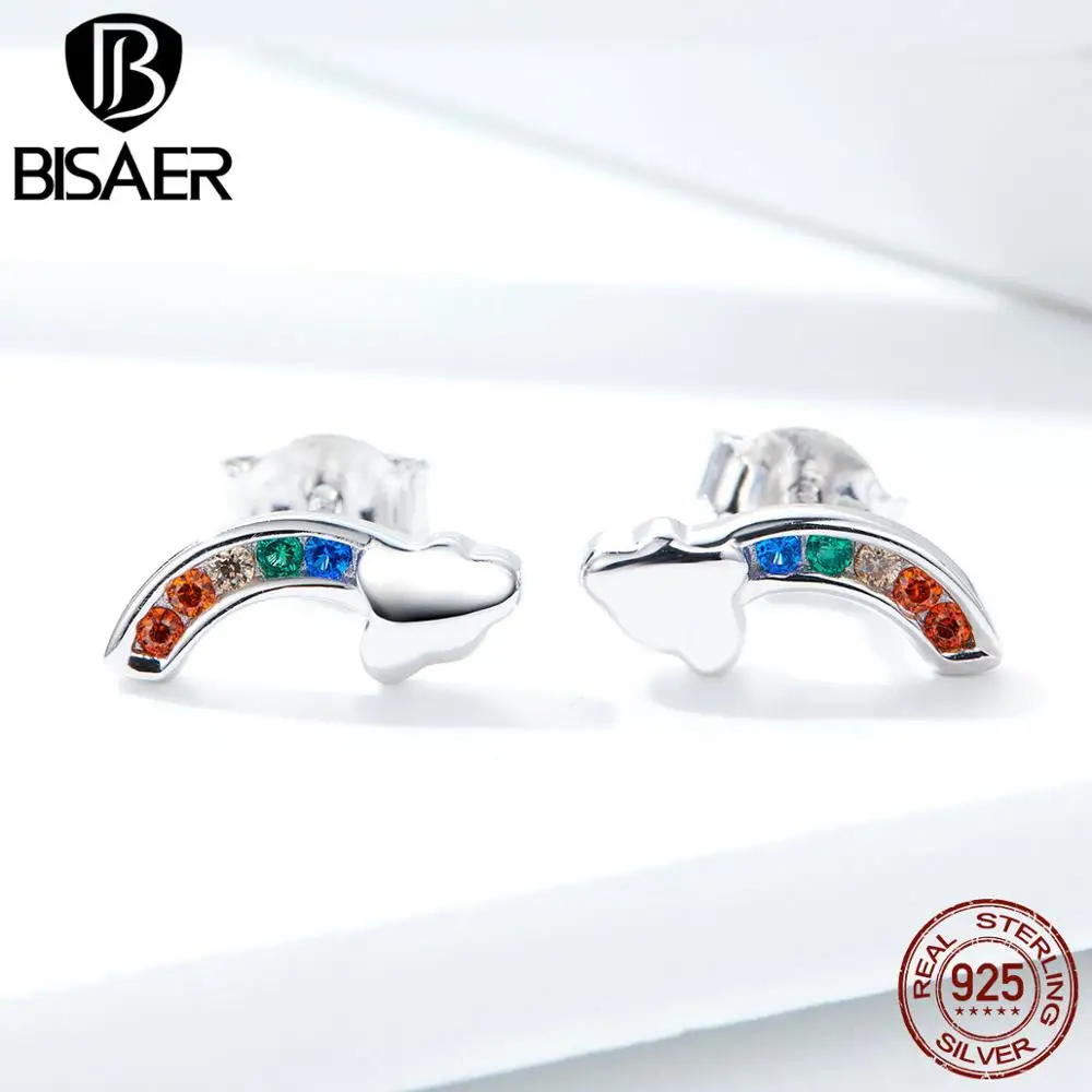 BISAER 100% 925 Sterling Silver Colorful Cubic Rainbow Bridge Small Stud Earrings For Women Luxury Silver Jewelry ECE500
BISAER 100% 925 Sterling Silver Colorful Cubic Rainbow Bridge Small Stud Earrings For Women Luxury Silver Jewelry ECE500