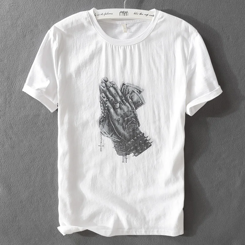 2018 Summer fashion print t shirt men linen soft breathable flax t-shirt mens solid white tshirt male stretch tops camisa
2018 Summer fashion print t shirt men linen soft breathable flax t-shirt mens solid white tshirt male stretch tops camisa