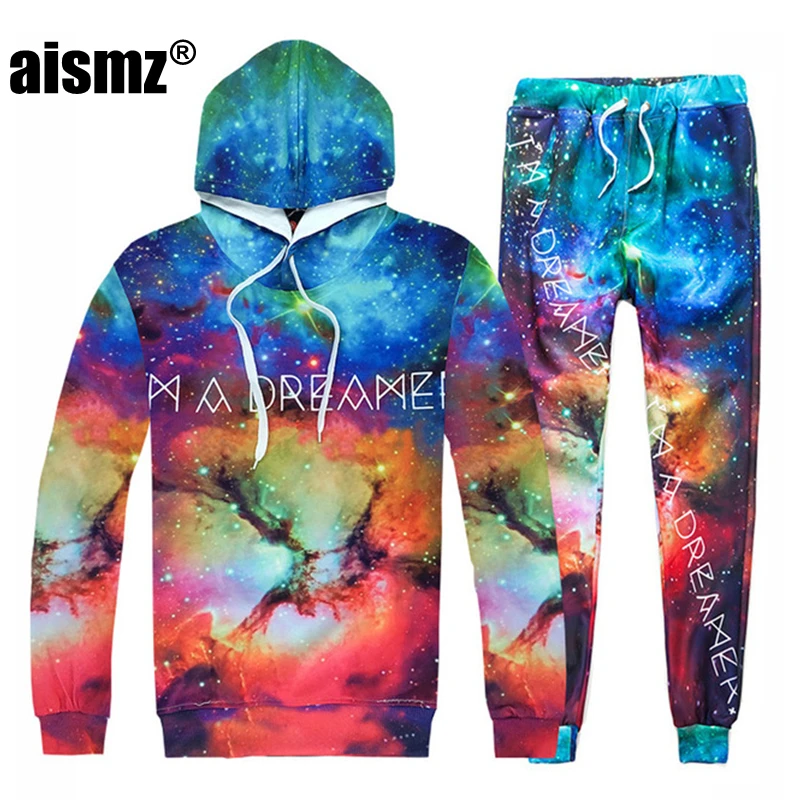 Костюм спортивный Aismz мужской с 3D-принтом Галактики, Модный свитшот и штаны с принтом, пуловер с капюшоном в стиле Харадзюку, Осень-зима
Костюм спортивный Aismz мужской с 3D-принтом Галактики, Модный свитшот и штаны с принтом, пуловер с капюшоном в стиле Харадзюку, Осень-зима