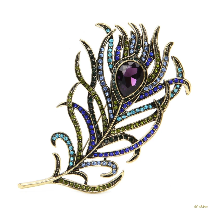 2018 Vintage Peacock Feather plated Multi-color Rhinestone Brooch Pins Jewelry M-shine A20_40
2018 Vintage Peacock Feather plated Multi-color Rhinestone Brooch Pins Jewelry M-shine A20_40