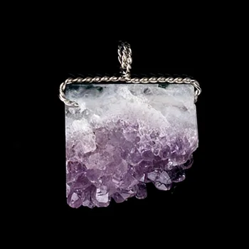 xinshangmie 1 Pcs Silver Plated Unique Raw Geode Amethysts Slice Wire Wrapped Pendant for Necklace Fashion Charms Jewelry Gift
xinshangmie 1 Pcs Silver Plated Unique Raw Geode Amethysts Slice Wire Wrapped Pendant for Necklace Fashion Charms Jewelry Gift