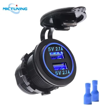 MICTUNING 4.2A Dual USB Car Charger Socket w/ Blue LED 2 Port Power Outlet DC12V-24V Waterproof Universal for iPhone iPad Galaxy
MICTUNING 4.2A Dual USB Car Charger Socket w/ Blue LED 2 Port Power Outlet DC12V-24V Waterproof Universal for iPhone iPad Galaxy