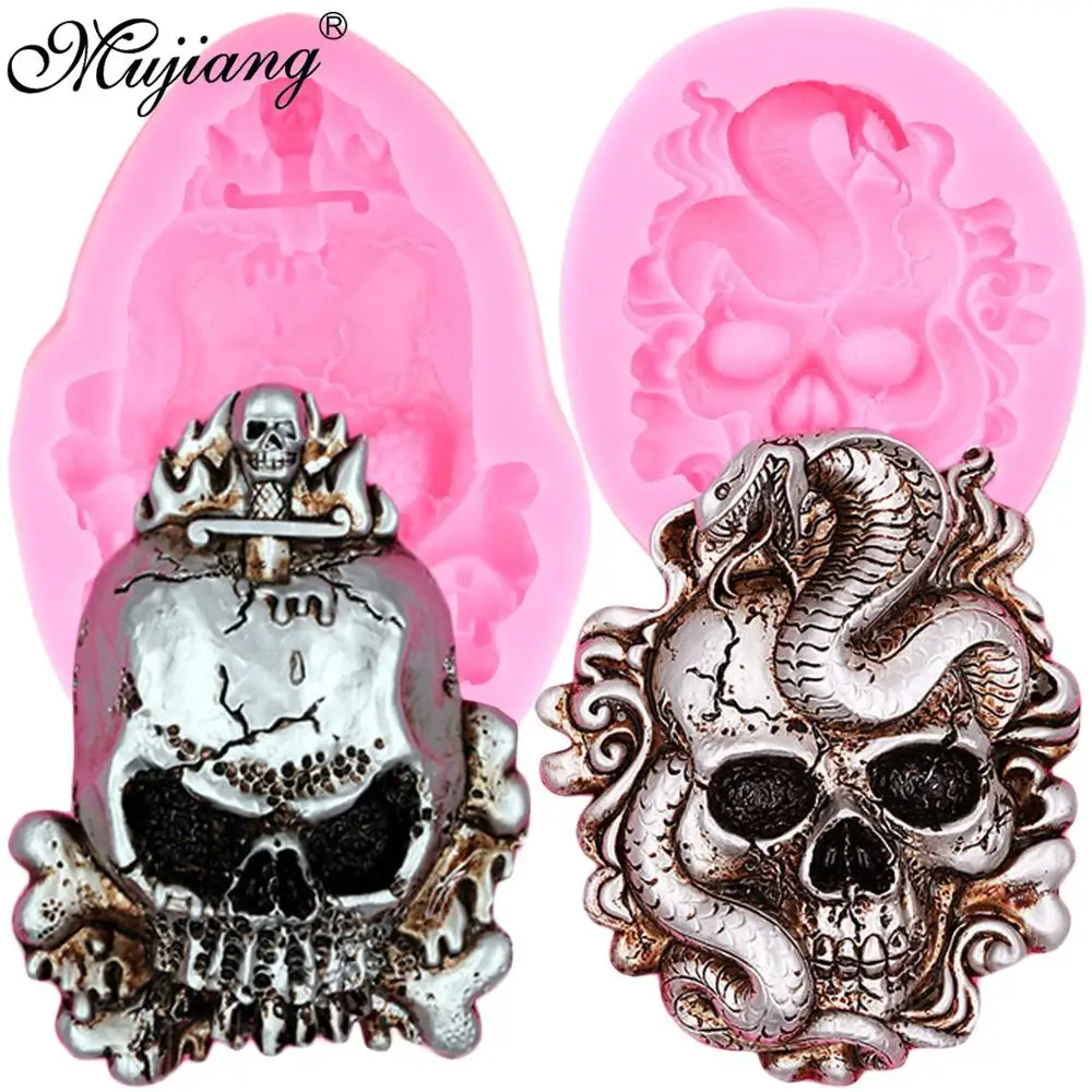 3D Skull Snake Silicone Molds Resin Clay Soap Candle Mold Halloween Fondant Cake Decorating Tool Candy Chocolate Gumpaste Mould
3D Skull Snake Silicone Molds Resin Clay Soap Candle Mold Halloween Fondant Cake Decorating Tool Candy Chocolate Gumpaste Mould