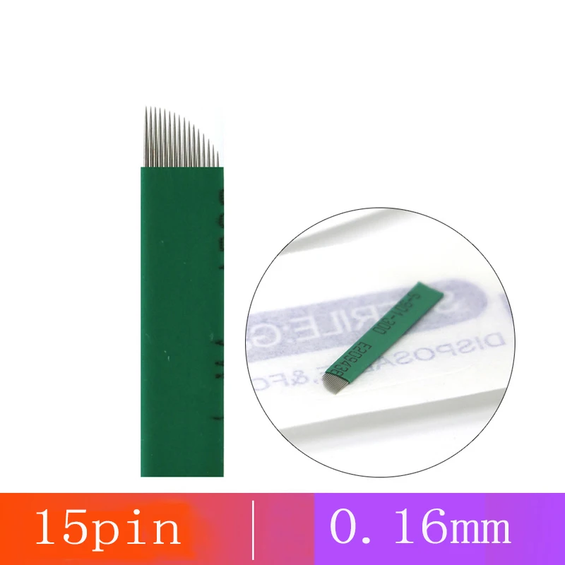 0.16mm Green Nano LAMINA MICRO 15 FLEX Microblading Needles Tebori eyebrow tattoo Permanent makeup for Manual Pen hand tool
0.16mm Green Nano LAMINA MICRO 15 FLEX Microblading Needles Tebori eyebrow tattoo Permanent makeup for Manual Pen hand tool