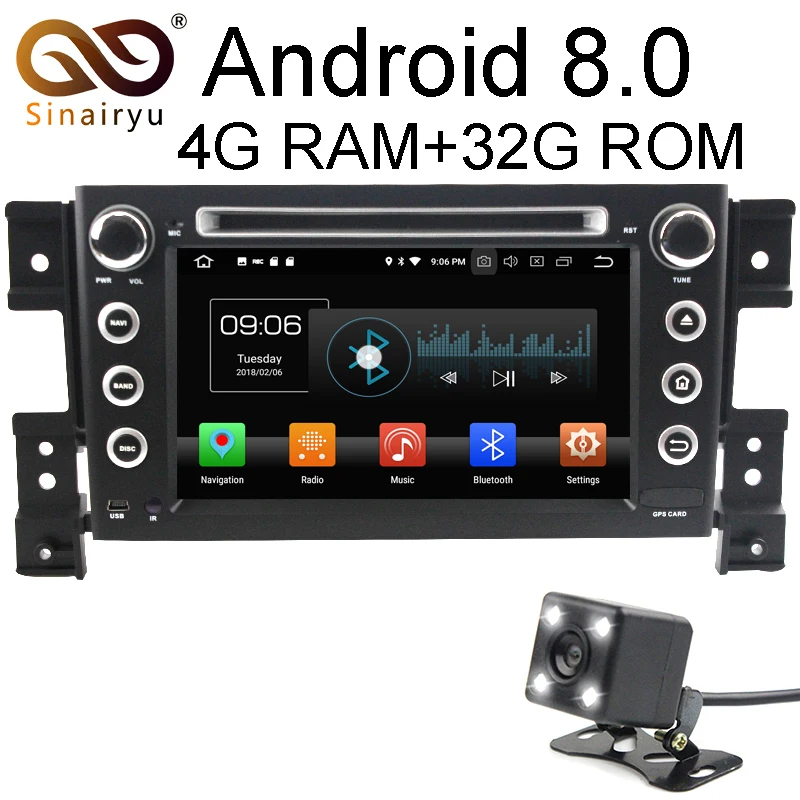Sinairyu 4GB RAM Octa Core Android 8.0 Car DVD GPS Player For SUZUKI Grand Vitara Grand Nomade 2006 2007 2008 2009 2010 2011
Sinairyu 4GB RAM Octa Core Android 8.0 Car DVD GPS Player For SUZUKI Grand Vitara Grand Nomade 2006 2007 2008 2009 2010 2011
