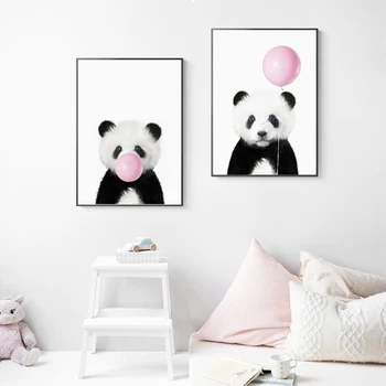 Baby Panda Print Animal With Bubble Gum Poster Nursery Wall Art Picture Decor Cute Pink Balloon Baby Shower Gift Canvas Painting
Baby Panda Print Animal With Bubble Gum Poster Nursery Wall Art Picture Decor Cute Pink Balloon Baby Shower Gift Canvas Painting